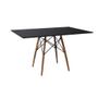 Imagem de Mesa de Jantar Eiffel Retangular 120 Cm Tampo de Madeira Preta