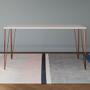 Imagem de Mesa de Jantar Elen 140x80cm Tampo Branco com Base Cobre