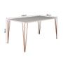 Imagem de Mesa de Jantar Elen 140x80cm Tampo Branco com Base Cobre