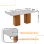 Imagem de Mesa de Jantar Eloise 180cm Tampo MDF Vidro com 6 Cadeiras Eloise Moderna Mobília