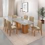 Imagem de Mesa de Jantar Eloise 180cm Tampo MDF Vidro com 6 Cadeiras Eloise Moderna Mobília