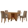 Imagem de Mesa de Jantar Evora 120cm MDF Canto copo e com 4 Cadeiras Athenas