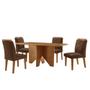 Imagem de Mesa de Jantar Evora 120cm MDF Canto copo e com 4 Cadeiras Melissa