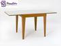 Imagem de Mesa De Jantar Extensível 0.80 a 1.60 Com Vidro Pés Madeira Tock