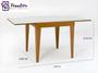 Imagem de Mesa De Jantar Extensível 0.80 a 1.60 Com Vidro Pés Madeira Tock