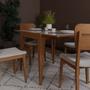 Imagem de Mesa de Jantar Extensível Tampo com Vidro e Pés em Madeira Maciça Tock