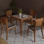 Imagem de Mesa de Jantar Extensível Tampo com Vidro e Pés em Madeira Maciça Tock