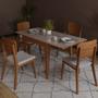 Imagem de Mesa de Jantar Extensível Tampo com Vidro e Pés em Madeira Maciça Tock