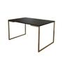 Imagem de Mesa de Jantar Industrial Retangular Preta 137x90cm Base Dourada 