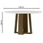 Imagem de Mesa de Jantar Isabela 135x135 cm com Vidro Imbuia Off White  New Ceval