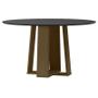 Imagem de Mesa de Jantar Isabela 135x135 cm com Vidro Imbuia Preto  New Ceval