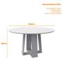 Imagem de Mesa de Jantar Isabela 135x135 cm com Vidro Off White  New Ceval