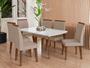 Imagem de Mesa de jantar jade 6 lugares com vidro - off white