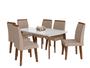Imagem de Mesa de jantar jade 6 lugares com vidro - off white