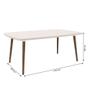 Imagem de Mesa de jantar jade 6 lugares com vidro - off white