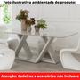 Imagem de Mesa de Jantar Livia Flora 220 cm Retangular Borda Arredondada Madeira Vidro Colado Laca Branco