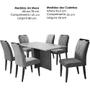 Imagem de Mesa de Jantar Los Angeles 160x80cm em Veludo com 6 Cadeiras California Minas Plac Cor Canela Off White com Tecido Marro