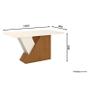 Imagem de Mesa de Jantar Lucena 160 cm Tampo Arredondado com Vidro Nature Off White  Henn