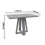 Imagem de Mesa de Jantar Luna Tampo Retangular Off White 1,40 M com Base em Madeira