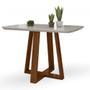 Imagem de Mesa de Jantar Luna Tampo Retangular Off White 1,40 M com Base em Madeira