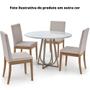 Imagem de Mesa de Jantar MH-5299 Herval Redonda 70 cm Madeira Laca Fosca Off White Base Bronze