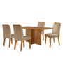 Imagem de Mesa de Jantar Olímpia 120cm MDF Canto copo e com 4 Cadeiras Athenas