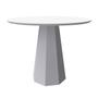 Imagem de Mesa De Jantar Para 4 Lugares 1,00m Tampo Redondo Com Vidro Isis Cor Off White New Ceval