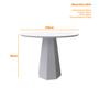 Imagem de Mesa De Jantar Para 4 Lugares 1,00m Tampo Redondo Com Vidro Isis Cor Off White New Ceval