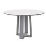 Imagem de Mesa De Jantar Para 4 Lugares 1,20m Tampo Redondo Com Vidro Isabela Off White New Ceval