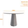 Imagem de Mesa De Jantar Para 4 Lugares 1,20m Tampo Redondo Com Vidro Isis Off White New Ceval