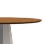 Imagem de Mesa De Jantar Para 4 Lugares 1,20m Tampo Redondo Sem Vidro Isis Cor Off White Imbuia New Ceval
