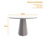 Imagem de Mesa De Jantar Para 4 Lugares 1,20m Tampo Redondo Sem Vidro Isis Cor Off White Imbuia New Ceval