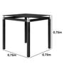 Imagem de Mesa De Jantar Para 4 Lugares Com Tampo De Vidro Quadrado 75cm Malva Preto Artefamol