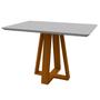 Imagem de Mesa De Jantar Para 4 Lugares Tampo Retangular Com Vidro 1,20m Lectus Madeira Maciça Ypê Off White New Ceval
