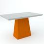 Imagem de Mesa de Jantar Para 4 ou 6 Lugares Tampo De Madeira Com Vidro Bárbara 1,35m Ype Off White New Ceval