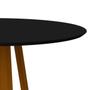 Imagem de Mesa De Jantar Para 4 ou 6 Lugares Tampo Redondo Com Vidro 1,35m Vitoria Madeira Maciça Cor Ypê Preto New Ceval