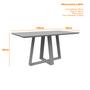 Imagem de Mesa De Jantar Para 4 ou 6 Lugares Tampo Retangular Com Vidro 1,60m Lectus Madeira Maciça Cor Amendoa Off White New Ceval