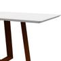 Imagem de Mesa De Jantar Para 4 ou 6 Lugares Tampo Retangular Com Vidro 1,60m Lectus Madeira Maciça Cor Amendoa Off White New Ceval