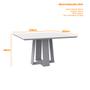 Imagem de Mesa De Jantar Para 6 Lugares 1,35m Tampo Chanfrado Com Vidro Valencia Cor Ypê Off White New Ceval