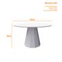 Imagem de Mesa De Jantar Para 6 Lugares 1,35m Tampo Redondo Com Vidro Isis Cor Ypê Off White New Ceval
