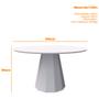 Imagem de Mesa De Jantar Para 6 Lugares 1,35m Tampo Redondo Com Vidro Isis Off White Preto New Ceval