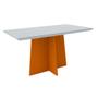 Imagem de Mesa De Jantar Para 6 Lugares 1,60m Tampo De Madeira Com Vidro Colado Canto Arredondada Ype Off White Ana New Ceval