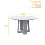 Imagem de Mesa De Jantar Para 6 Lugares Tampo Redondo 1,35m Isabela Cor Off White Preto New Ceval