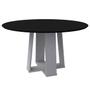 Imagem de Mesa De Jantar Para 6 Lugares Tampo Redondo 1,35m Isabela Cor Off White Preto New Ceval