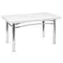 Imagem de Mesa de Jantar Paula Retangular Cromada e Branca 150 cm