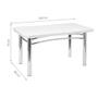 Imagem de Mesa de Jantar Paula Retangular Cromada e Branca 150 cm