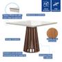 Imagem de Mesa de Jantar Quadrada 100x100cm Kansas Chocolate/off White com 4 Cadeiras Canela - Suede Bege