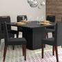 Imagem de Mesa de Jantar Quadrada 136cm Laca Adelle N04 Preto - Mpozenato