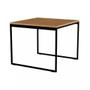Imagem de Mesa de Jantar Quadrada 80x80cm - Estilo Industrial e Moderno em Preto e Carvalho