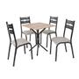 Imagem de Mesa De Jantar Quadrada Com 4 Cadeiras Aço 68cm Preto Carvalho Caspian Shop Jm